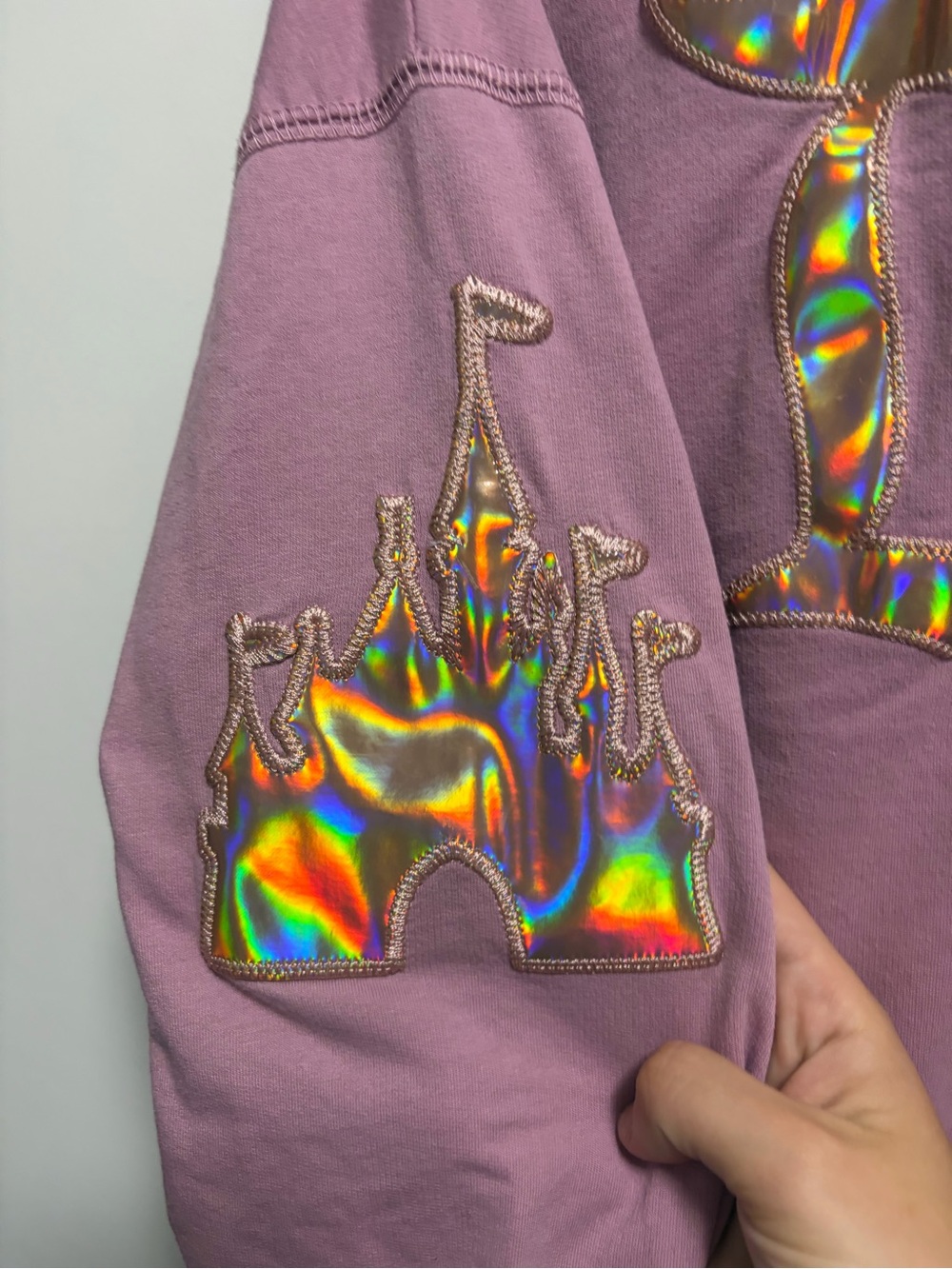 Walt Disney Land 50th Anniversary Holographic Pink Sweatshirt Size XL - Picture 8 of 9
